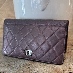 Chanel Metalic Lilac 2.55 Quilted Reissue Wallet